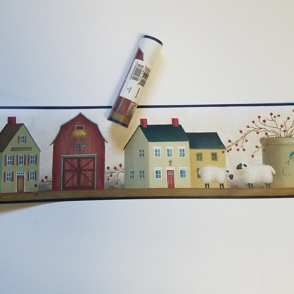 Wallpaper Border Folk Art Shaker Village - Picture 2 of 9